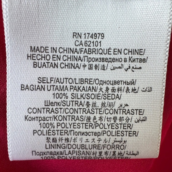 BCBGMaxAzria  Eve Dress 100% Silk  Pink/White Asymmetrical Bishop Sleeves XXS - Picture 12 of 12